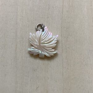 New vintage mother of pearl leaf pendant charm